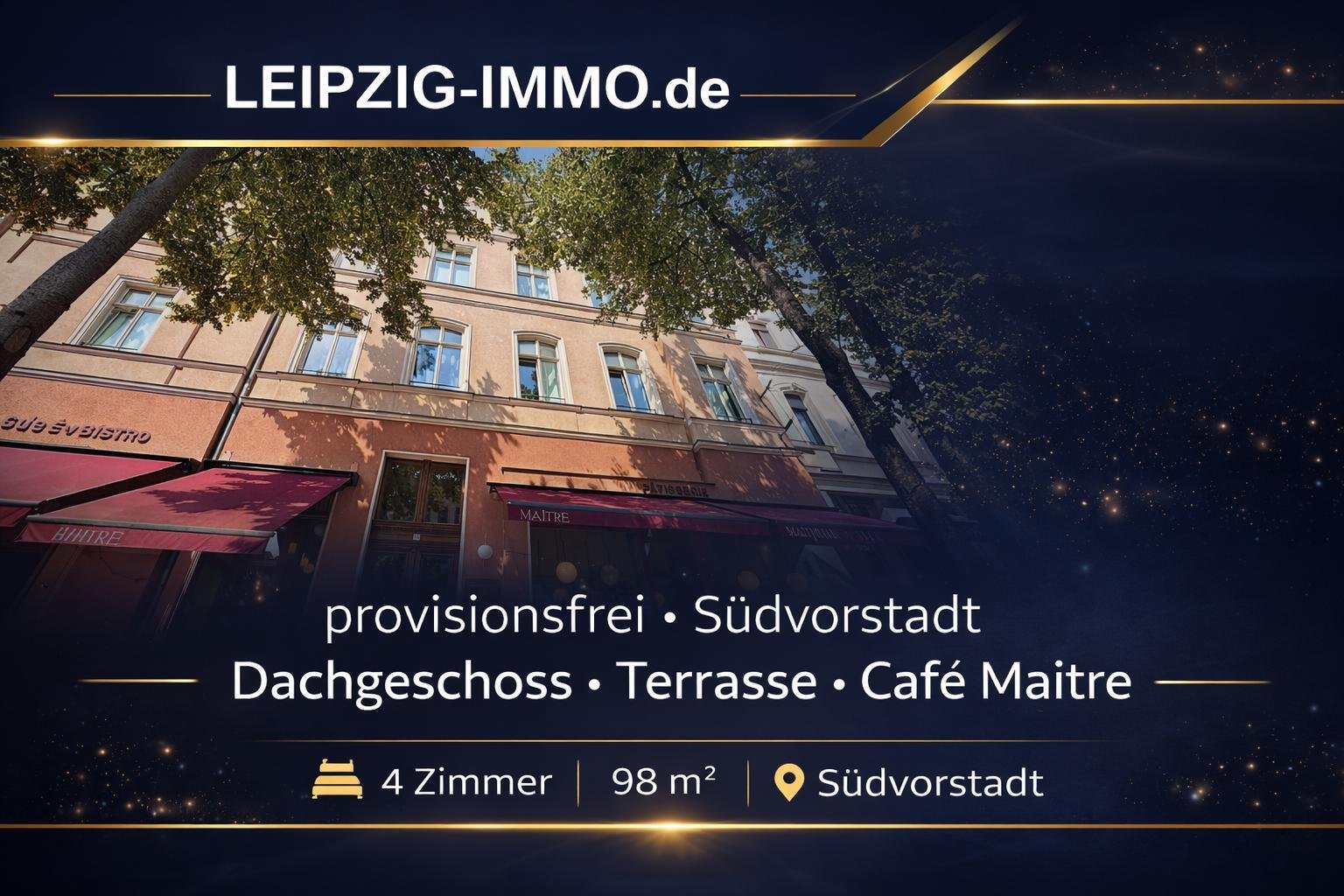 VERKAUFT: provisionsfrei ** Wohntraum in der Südvorstadt ** exklusive 4-Raumwohnung im DG mit Terrasse ** VERKAUFT: provisionsfrei ** Wohntraum in der Südvorstadt ** exklusive 4-Raumwohnung im DG mit Terrasse **