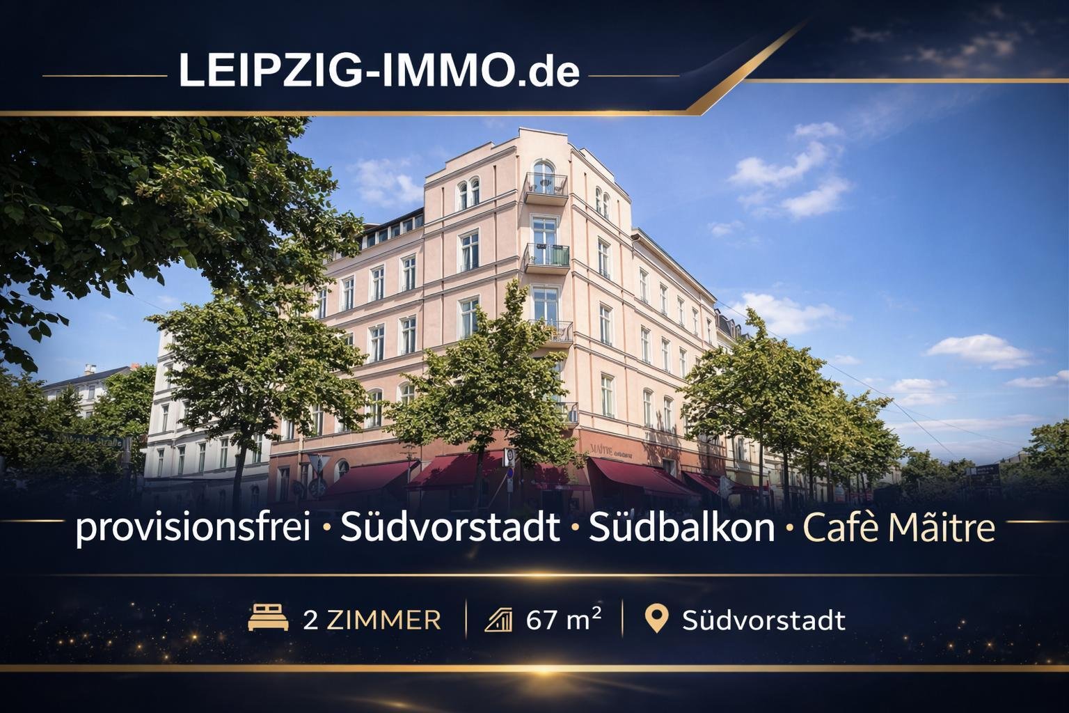 VERKAUFT ** Stylische Wohnung in der Südvorstadt * 2 Zimmer mit Südbalkon * provisionsfrei VERKAUFT ** Stylische Wohnung in der Südvorstadt * 2 Zimmer mit Südbalkon * provisionsfrei