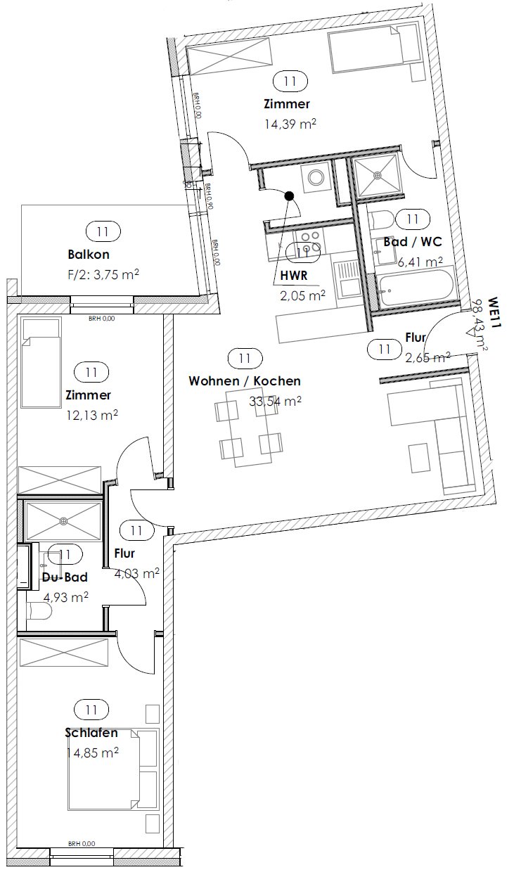 Grundriss WE 11