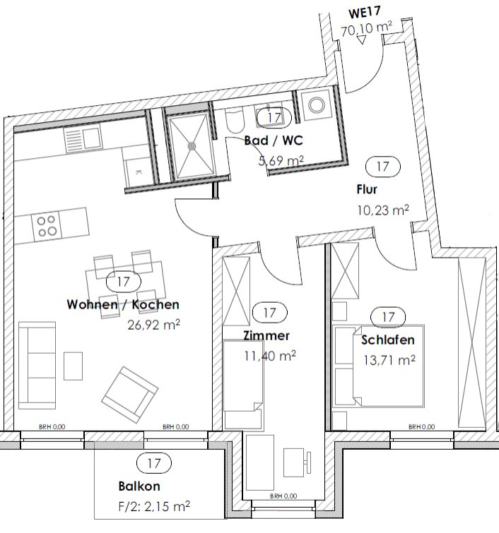 Grundriss WE 17 (3. OG)