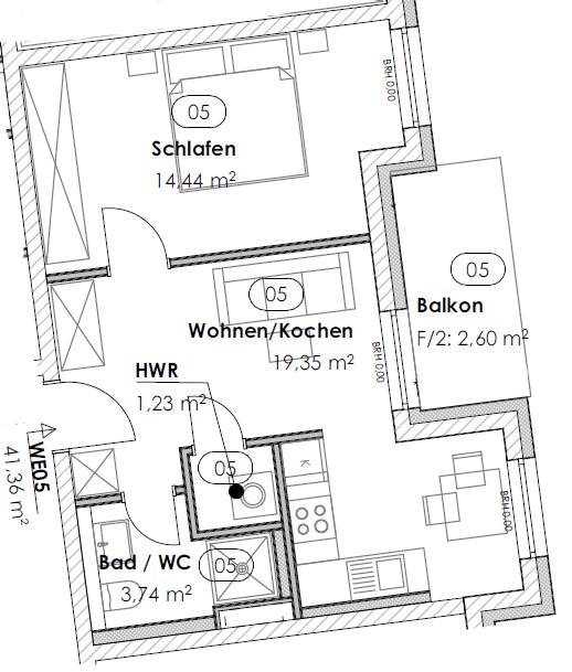 Grundriss WE 5 (1. OG)