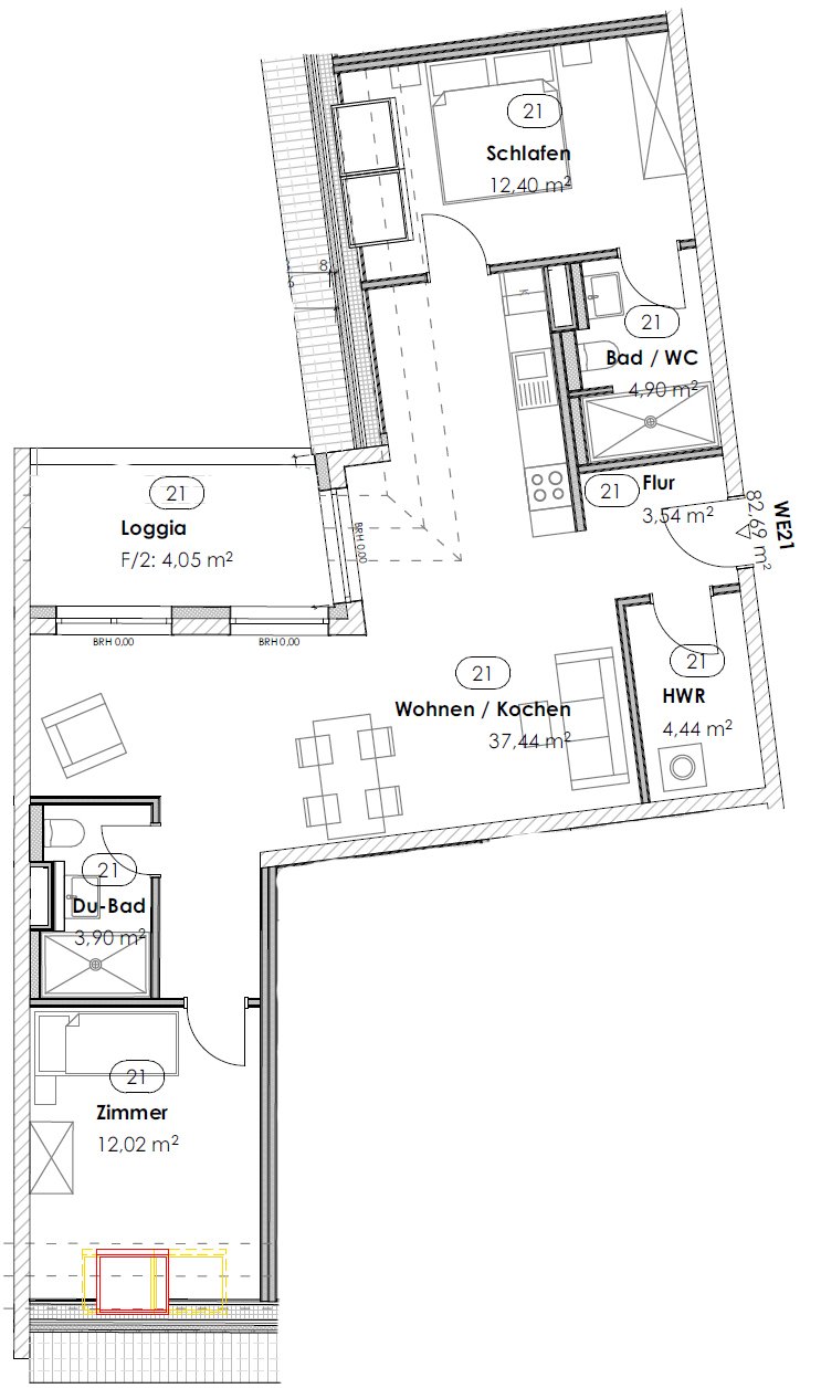 Grundriss WE 21