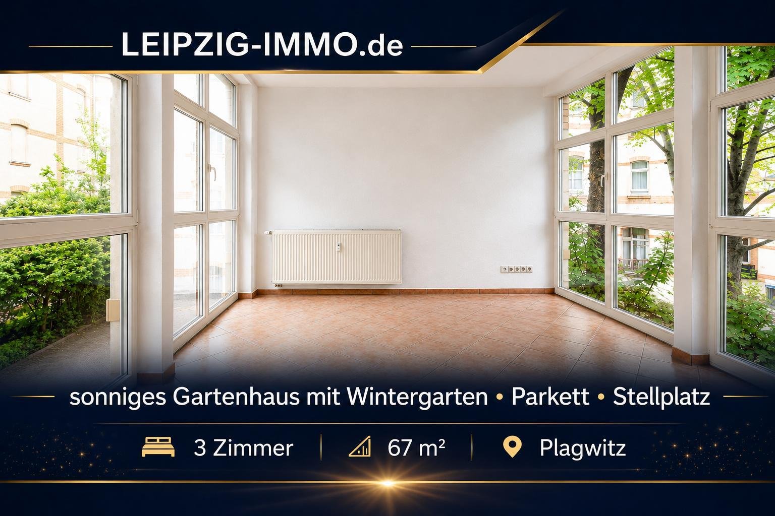 Ruhiges Hinterhaus ** Wintergartenwohnung mit Stellplatz in Plagwitz ** Parkett ** Ruhiges Hinterhaus ** Wintergartenwohnung mit Stellplatz in Plagwitz ** Parkett **