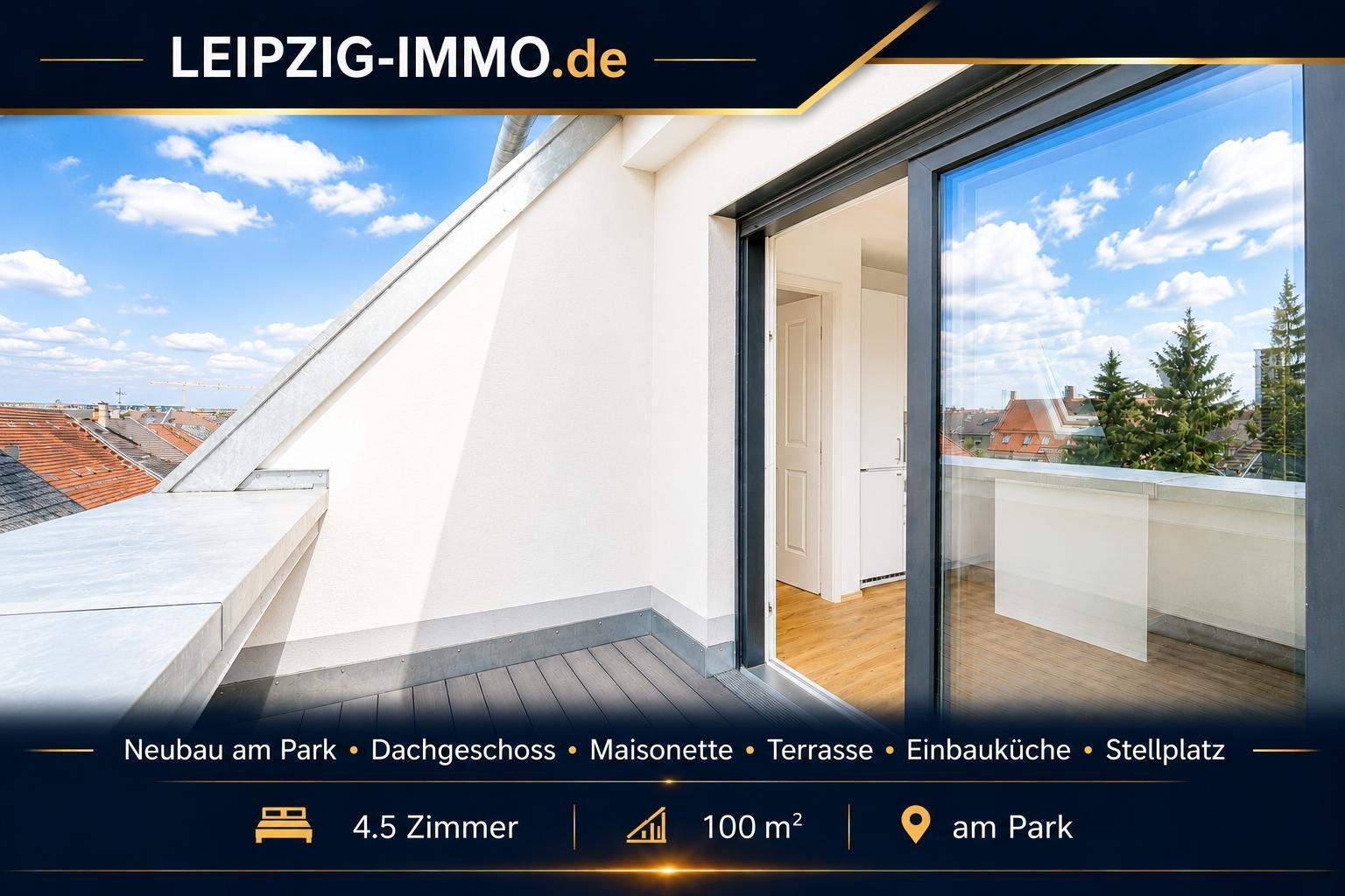 Dachgeschoss-Maisonette ** Neubau am Park ** Süd-Terrasse ** Einbauküche ** Lift Dachgeschoss-Maisonette ** Neubau am Park ** Süd-Terrasse ** Einbauküche ** Lift
